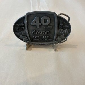 Devon Promotional Pewter Belt Buckle 40 Years 1971-2011